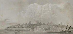 Ottomans Collection: Panoramic view of Constantinople with the Seraglio Point
