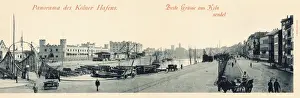 Koln Prints: Panoramic view of the harbour, Cologne, Germany