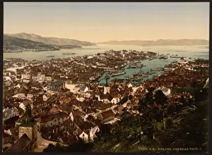 Bergen Prints: Panoramic view, II, Bergen, Norway