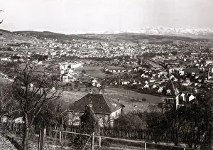 Zurich Prints: Panoramic view of Zurich, Switzerland