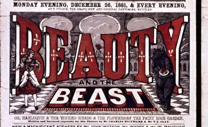 Transformation Prints: Pantomime playbill design, Beauty and the Beast