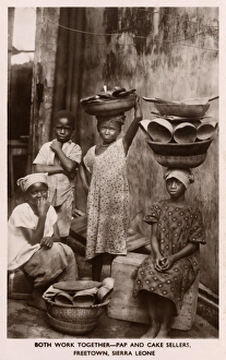 Maize Collection: Pap and cake sellers, Freetown, Sierra Leone, Africa