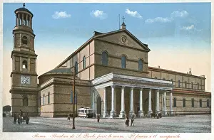 Campanile Prints: The Papal Basilica of St Paul Outside the Walls - Rome