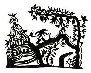 Paper cutout silhouette