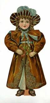 Paper Doll in brown and gold costume
