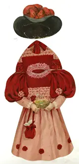 Paper Doll Costume - red and pink
