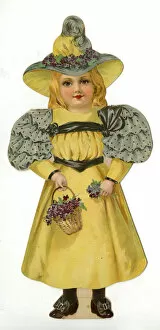 Paper Doll in yellow and grey costume