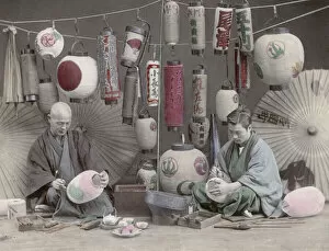 Lifestyle Collection: Paper lantern makers at work, Japan, studio setting
