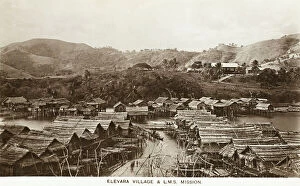 Huts Collection: Papua New Guinea - Elevara Mission and L. M.s Mission