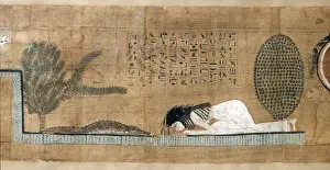 Crocodile Prints: Papyrus Scroll of Girl and Crocodile