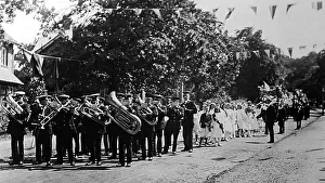 Bournville Prints: Parade and band, Bournville village