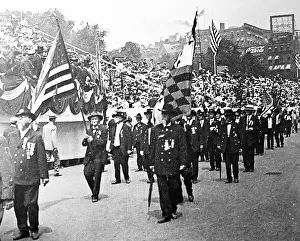 Veterans Prints: Parade of civil war veterans in Boston Massachusetts in 1917