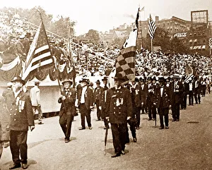 Parade of Civil War Veterans in Boston, Massachusetts