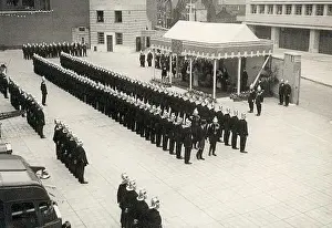 Parade of firefighters at the opening of new Lambeth HQ