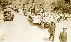 Parade with floats in Lowell, Arizona, USA