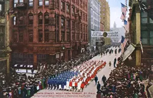 Parade in Sixth Street, St Paul, Minnesota, USA