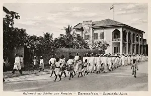 Salaam Prints: Parade of students, Dar-es-Salaam, East Africa