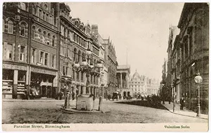 Paradise Street, Birmingham, West Midlands, looking towards Town Hall and New Street. Date: circa 1905