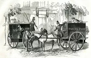 Parcel Post Drivers exchanging Carts, London
