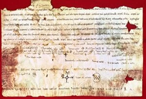 Abbot Collection: Parchment. 11th century. Land donation for Monastery of Sant