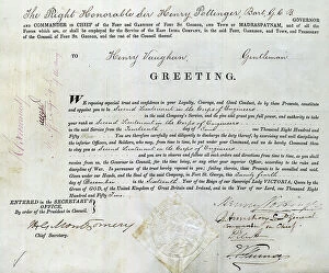 Document Collection: Parchment commission, 2nd Lieutenant Henry Vaughan