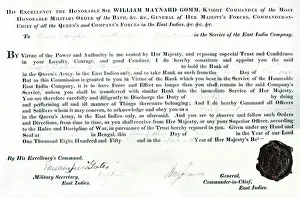 Parchment commission, 2nd Lieutenant Henry Vaughan