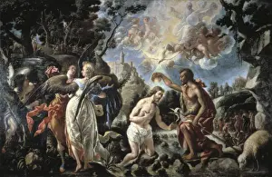 Baptism Prints: PAREJA, Juan de (1610-1670). The Baptism of Christ