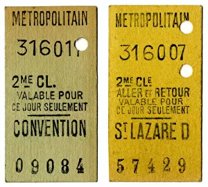 Images Dated 18th October 2018: PARIS BUS METRO TICKETS