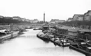 Bastille Prints: Paris - Canal Saint-Martin - Basin de la Bastille - pre-1900