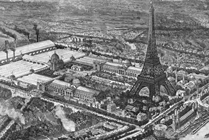 Paris Exhibition 1889 including Eiffel Tower