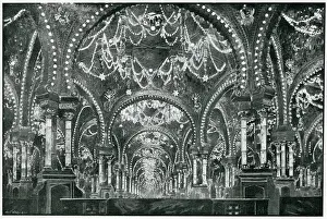 Illuminations Prints: Paris Exhibition - Interor of the Hall of Illuminations 1900