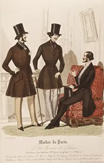 Dames Prints: Paris fashion (Modes de Paris). Men suits. Illustration
