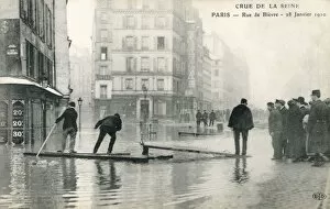 Waters Collection: Paris Flood - Rue de Bievre - 28th January 1910