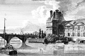 Pont Prints: Paris, France - Bains Vigier, Pont du Louvre