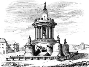 Bastille Prints: Paris, France - Bastille, Prieurs proposed monument