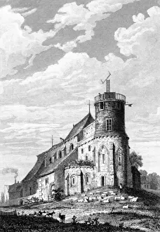 Chapels Prints: Paris, France - Eglise de Montmartre, with semaphore