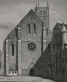 Moyen Age Prints: Paris, France. Facade of the former church of