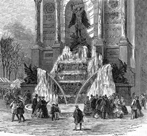 Paris, France - Fontaine Saint-Michel