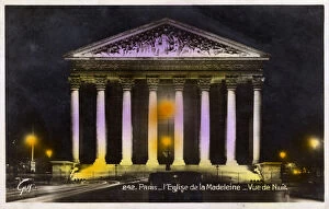Colonnade Collection: Paris, France - L Eglise de la Madeleine - Nighttime view