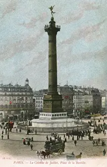 Bastille Prints: Paris, France - La Colonne de Juillet, Place de la Bastille