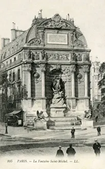 Images Dated 12th August 2019: Paris, France - La Fontaine Saint-Michel