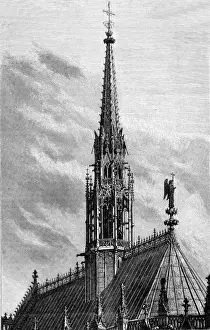 Paris, France - La Sainte Chapelle, la nouvelle fleche