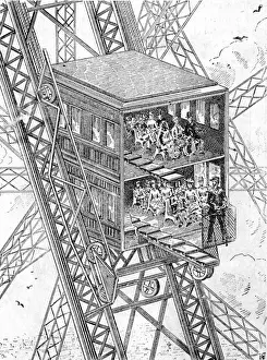 Monuments Prints: Paris, France - La Tour Eiffel, Otis Elevator