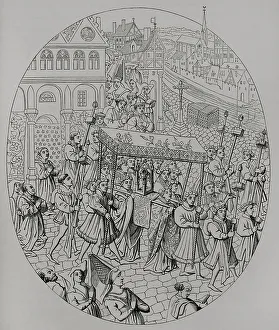Blessed Prints: Paris, France. Procession de la Fete-Dieu. Representation