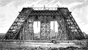 Paris, France - Tour Eiffel, Under Construction
