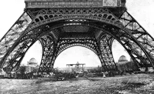 Monuments Prints: Paris, France - Tour Eiffel, construction work