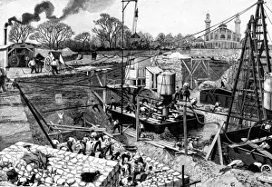 Foundations Prints: Paris, France - Tour Eiffel, laying the foundations