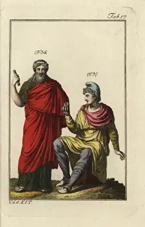 Spalart Prints: Paris in Phrygian battledress, and Assyrian