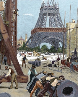 Paris. Universal Exhibition of 1889. Construction of the Eif Paris. Universal Exhibition of 1889. Construction of the Eif