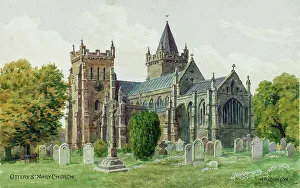 Churchyard Prints: Parish church, Ottery St Mary, near Exeter, Devon